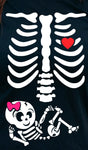 Skeleton ribs and baby girl T shirt