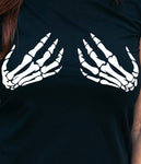 Skeleton Hands Bra T Shirt