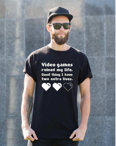 Video Games Runined My Life-Gamer T-Shrt